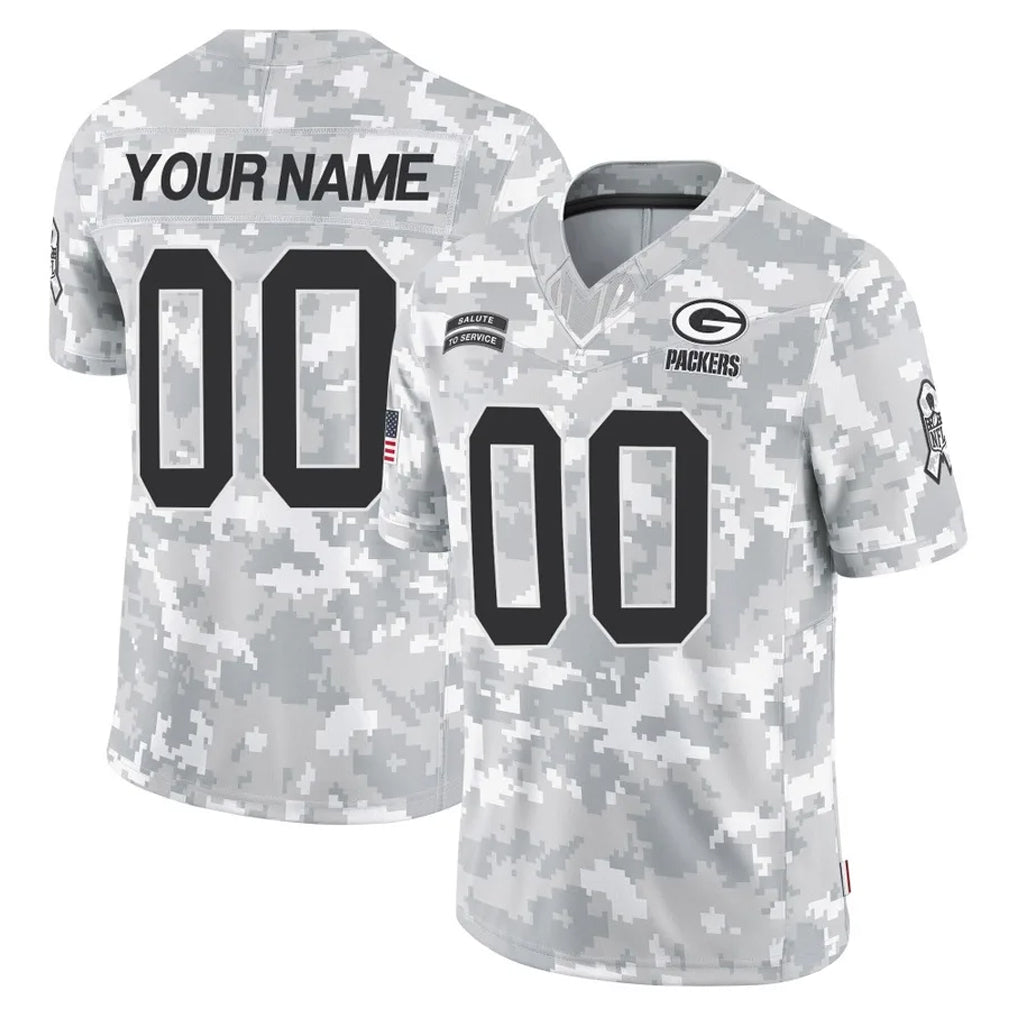 Elroe Custom GB.Packers Arctic Camo Salute To Service Limited Any Name & Numbers Stitched Jerseys