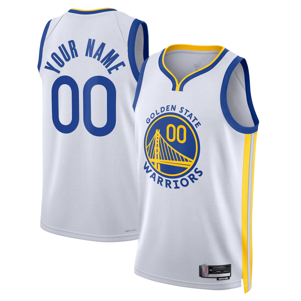 Elroe Custom G.State Warriors White Swingman Jerseys - Association Edition