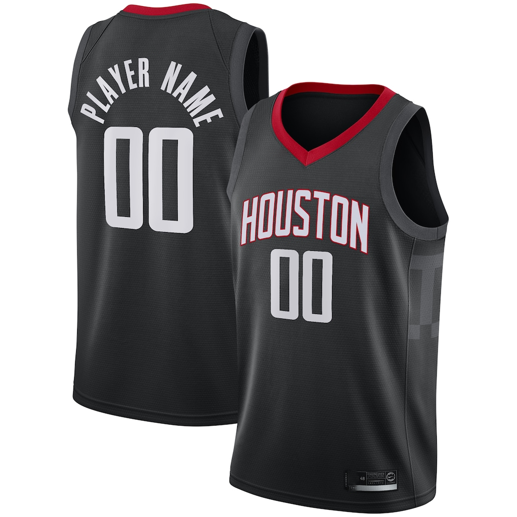 Elroe Custom H.Rockets Black Swingman Stitched Jerseys - Statement Edition