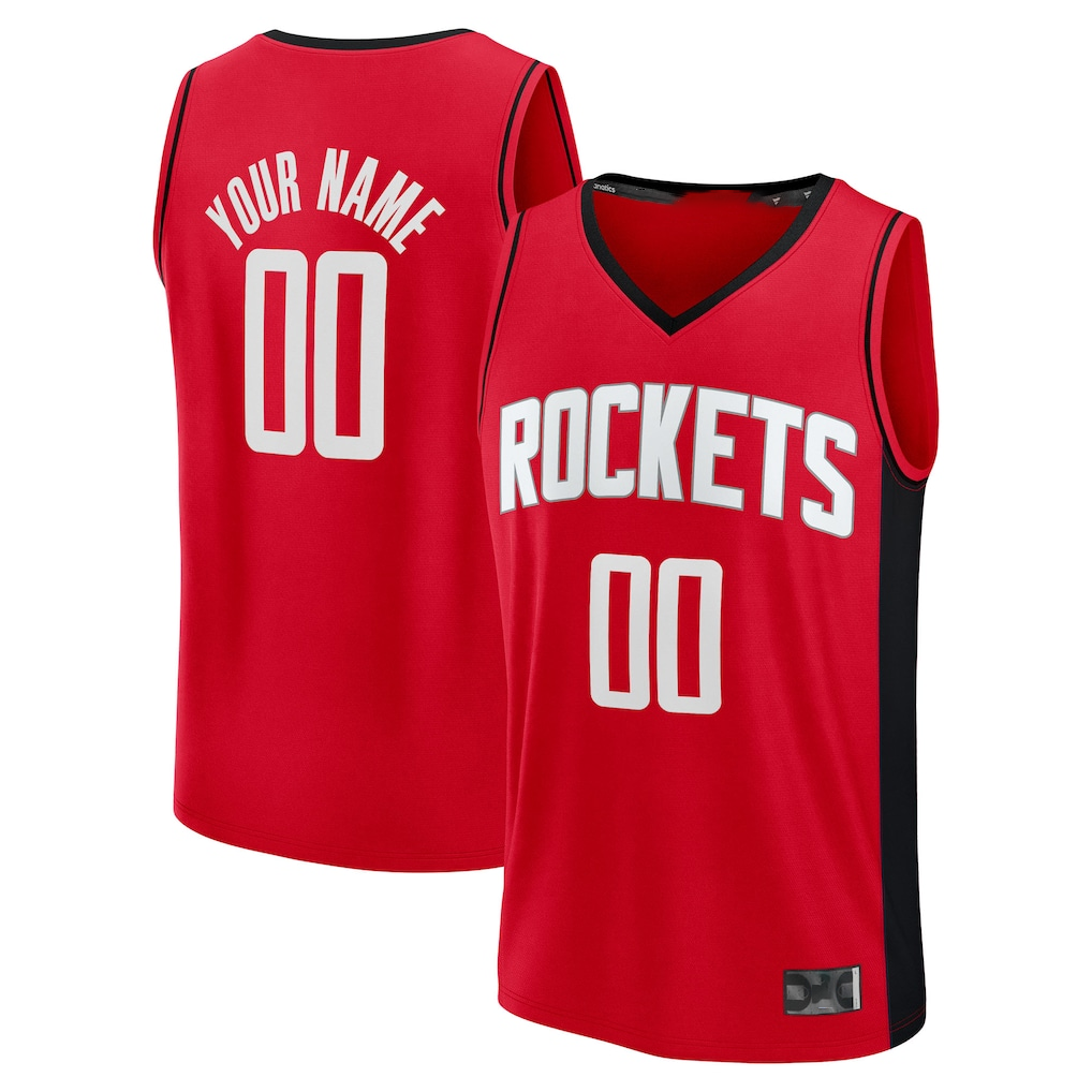 Elroe Custom H.Rockets Red Fast Break Stitched Jerseys-Icon Edition