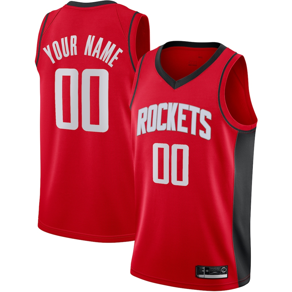 Elroe Custom H.Rockets Red Swingman Stitched Jerseys-Icon Edition
