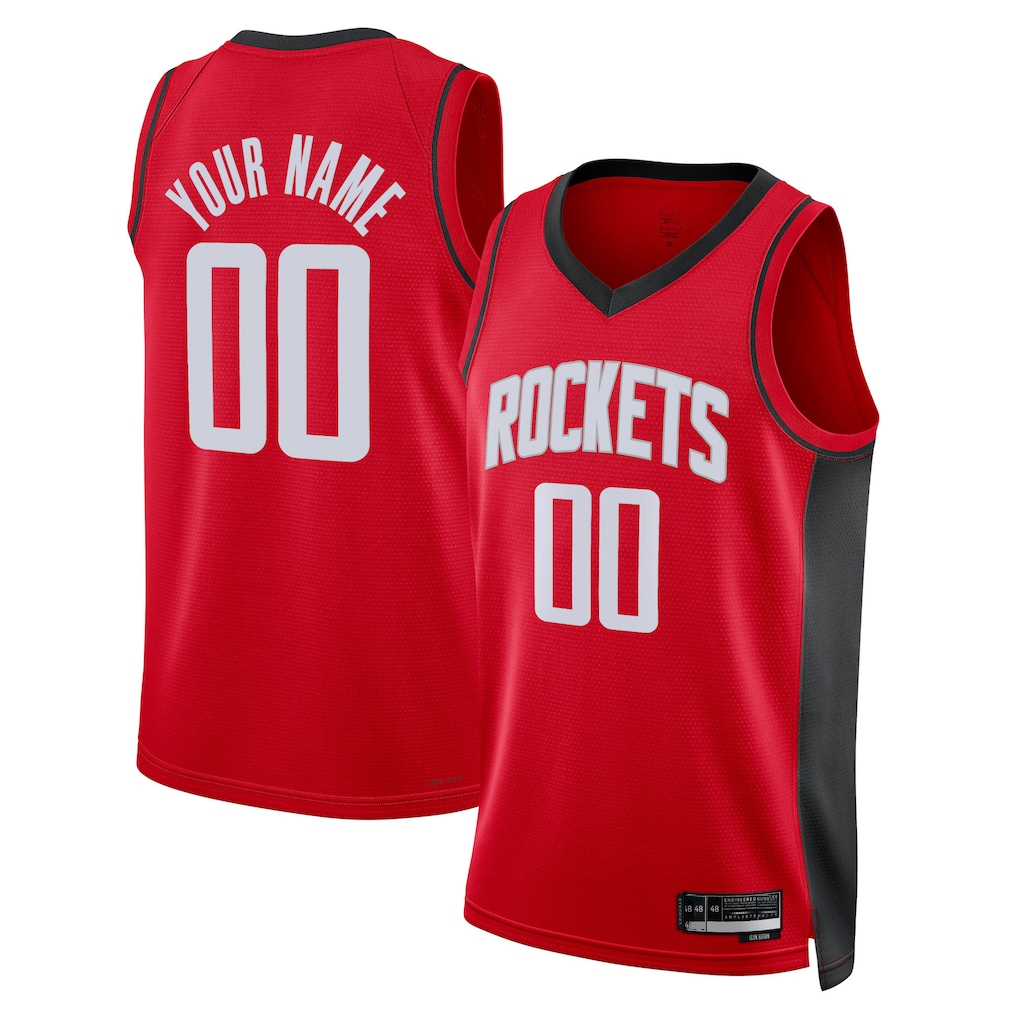 Elroe Custom H.Rockets Red Swingman Stitched Jerseys-Icon Edition