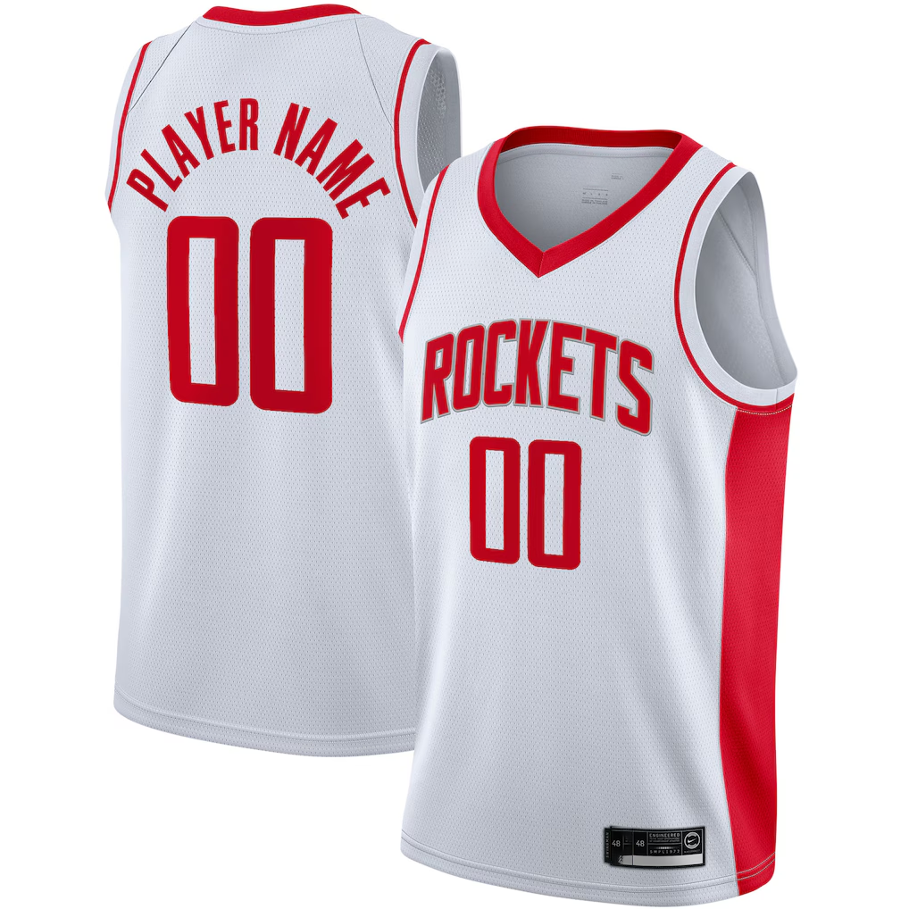 Elroe Custom H.Rockets White 2020-2021 Swingman Stitched Jerseys-Association Edition