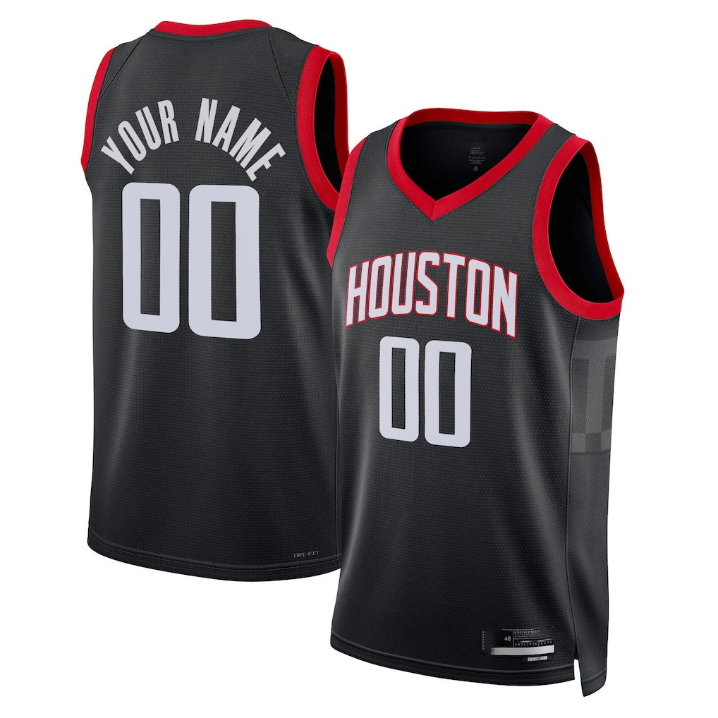 Elroe Custom H.Rockets Black Swingman Stitched Jerseys-Association Edition