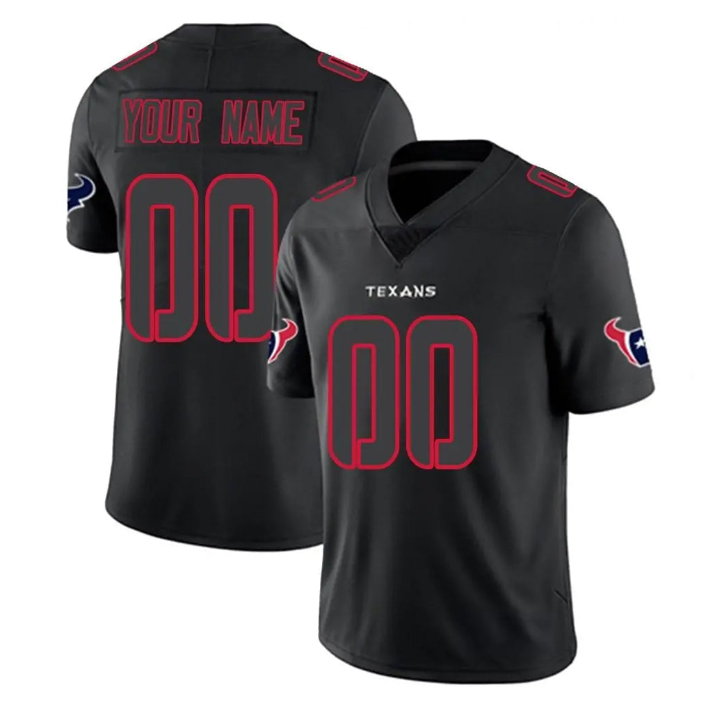 Elroe Custom H.Texans Black Impact Limited Game Any Name & Numbers Stitched Jerseys