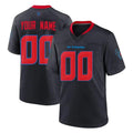 Elroe Custom H.Texans Navy 2nd Alternate Home Game Any Name & Numbers Stitched Jerseys
