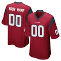 Elroe Custom H.Texans Red Home Game Any Name & Numbers Stitched Jerseys