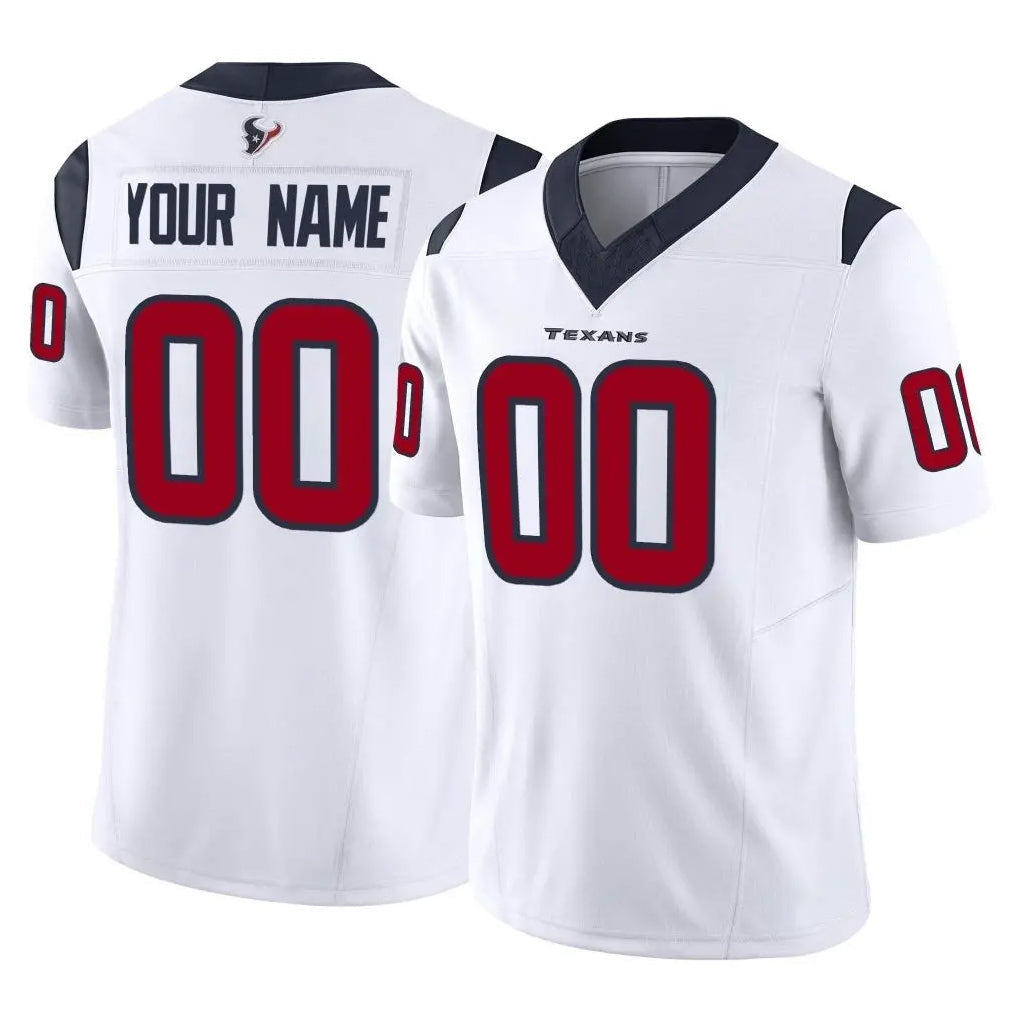 Elroe Custom H.Texans White Limited Vapor F.U.S.E. Home Game Any Name & Numbers Stitched Jerseys