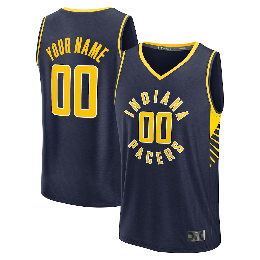 Elroe Custom I.Pacers  Navy Fast Break Jerseys - Icon Edition