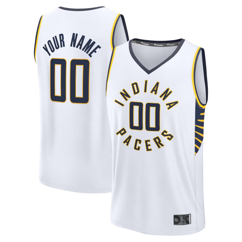 Elroe Custom I.Pacers  White Fast Break Jerseys - Icon Edition