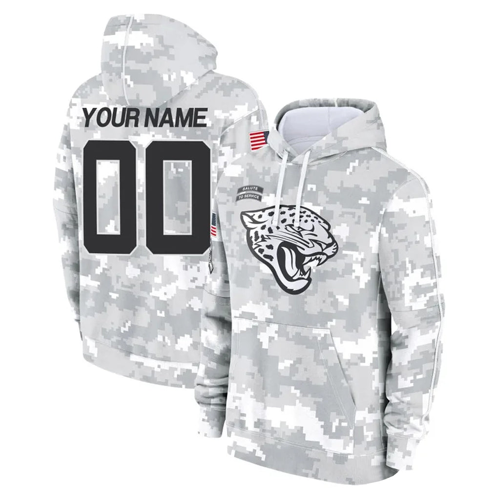Elroe Custom J.Jaguars Arctic Camo Salute to Service Hoodies Limited Game Any Name & Numbers Stitched Jerseys