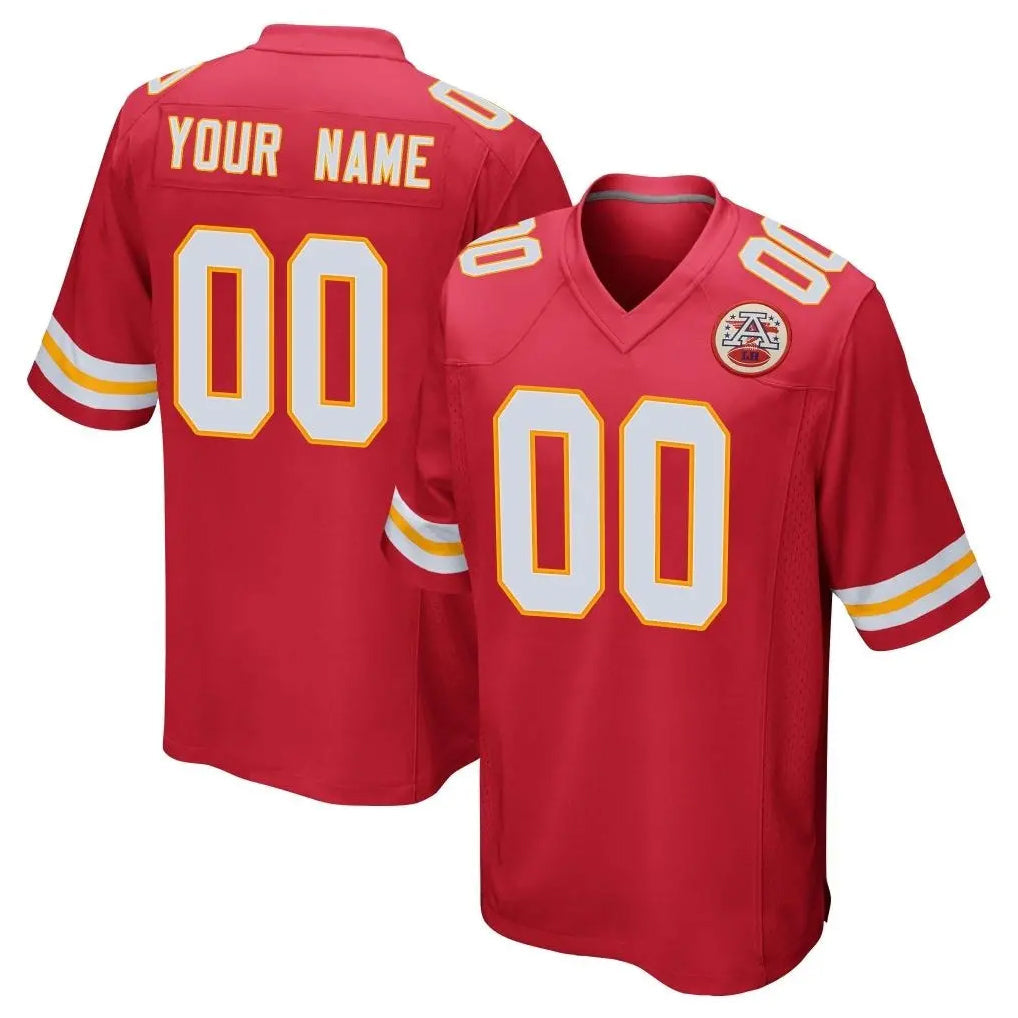 Elroe Custom KC.Chiefs Red Home Game Any Name & Numbers Stitched Jerseys