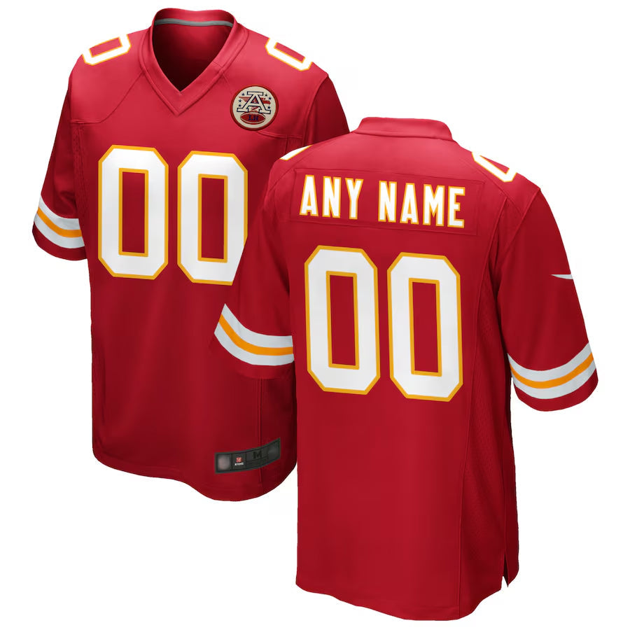 Elroe Custom KC.Chiefs Red Replica Game Stitched Jerseys
