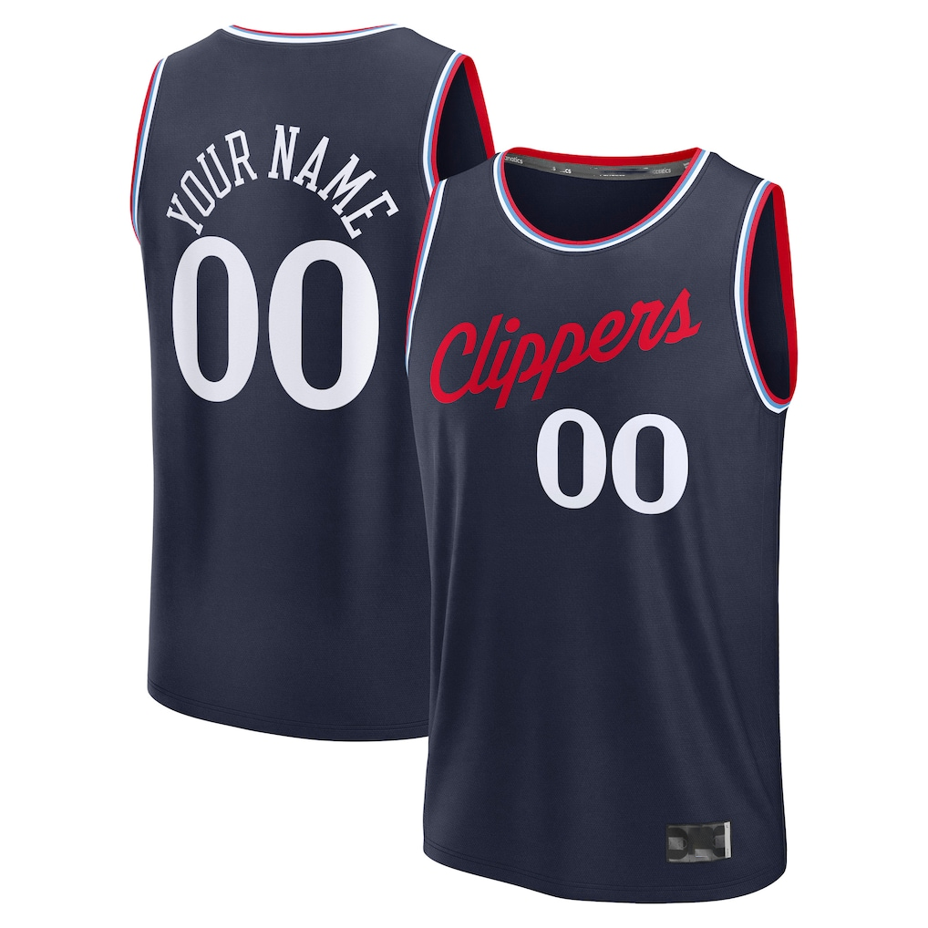 Elroe Custom LA.Clippers Navy Fast Break Stitched Jerseys- Icon Edition