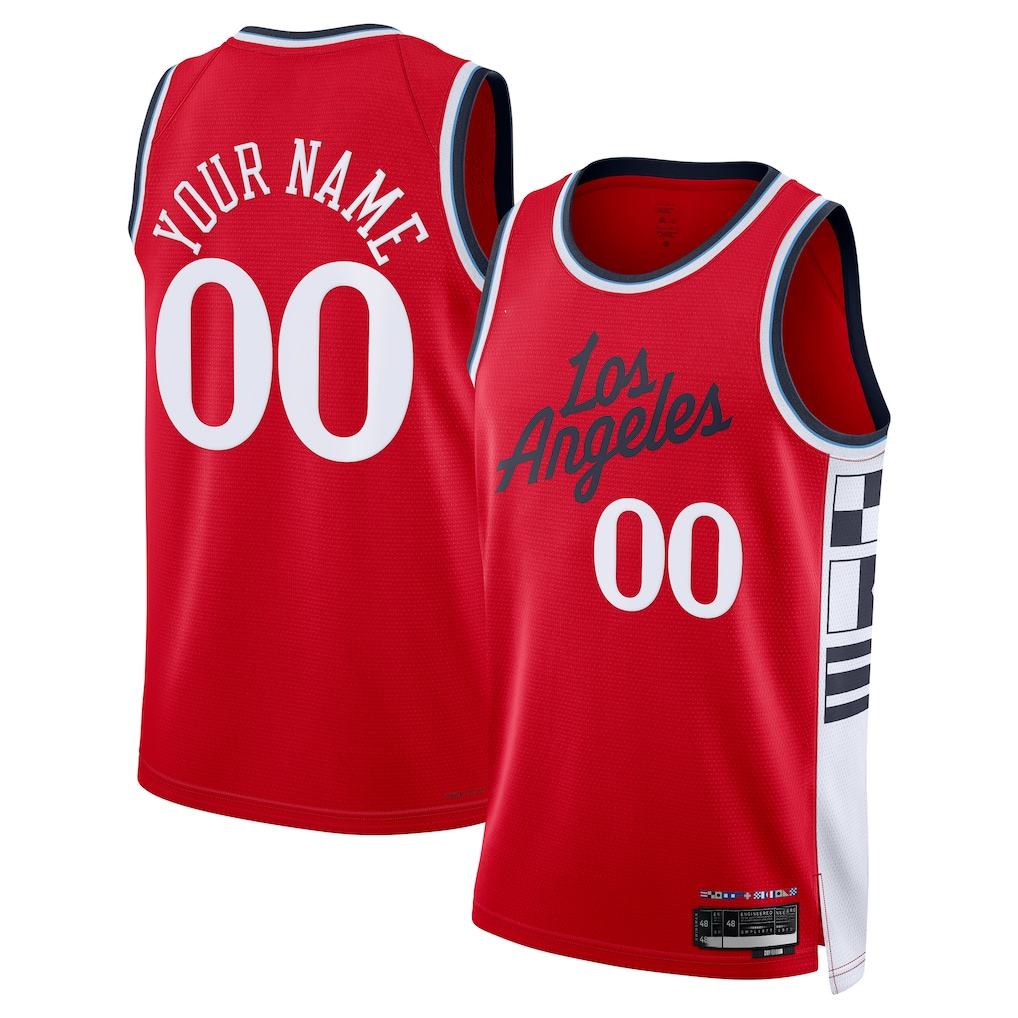 Elroe Custom LA.Clippers Red 2024-2025 Swingman Stitched Jerseys - Statement Edition