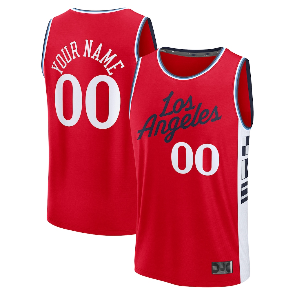 Elroe Custom LA.Clippers Red Fast Break Stitched Jerseys- Statement Edition
