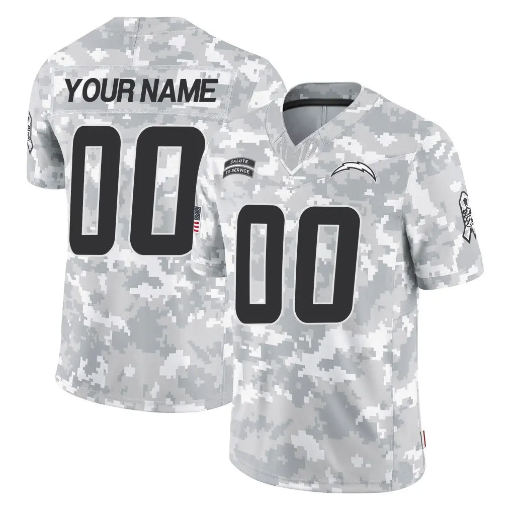 Elroe Custom LA.Chargers Arctic Camo Salute To Service Limited Game Any Name & Numbers Stitched Jerseys