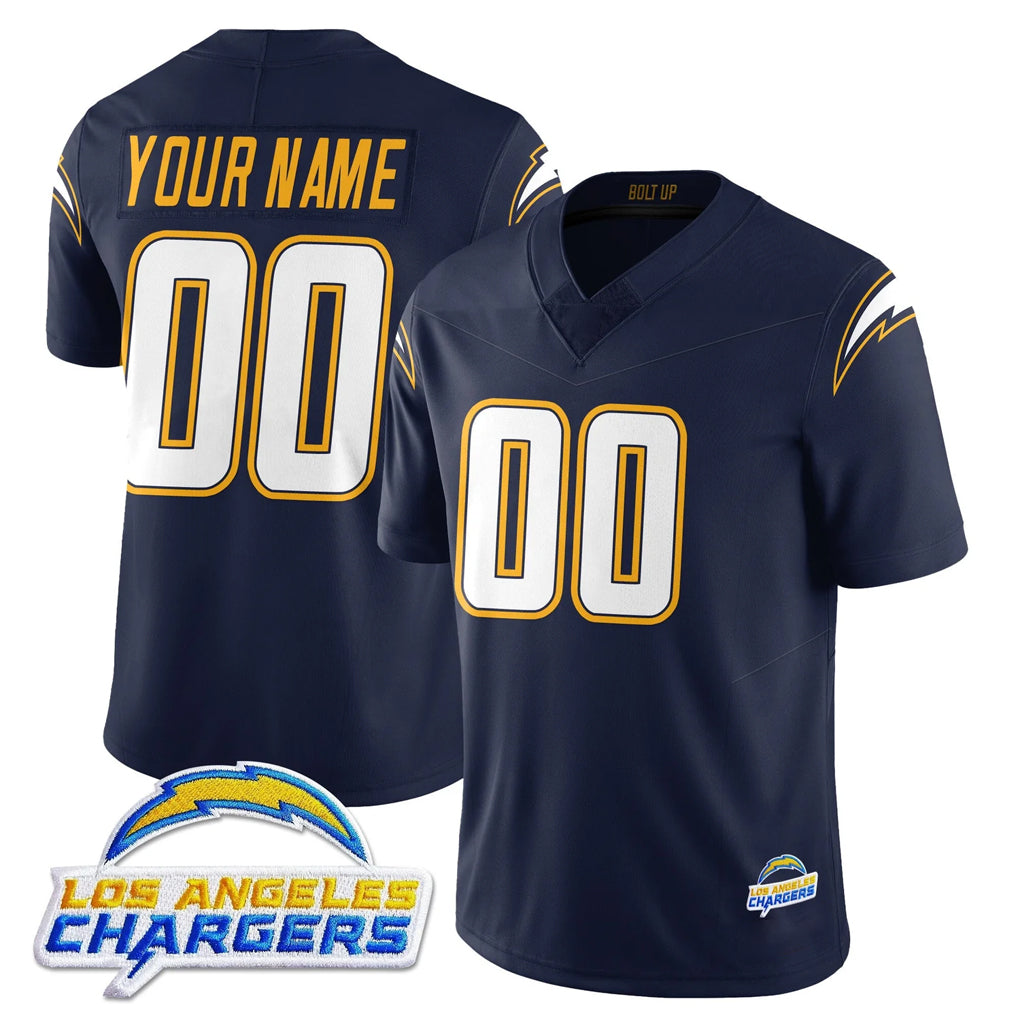 Elroe Custom LA.Chargers Navy Elite Limited Home Game Any Name & Numbers Stitched Jerseys