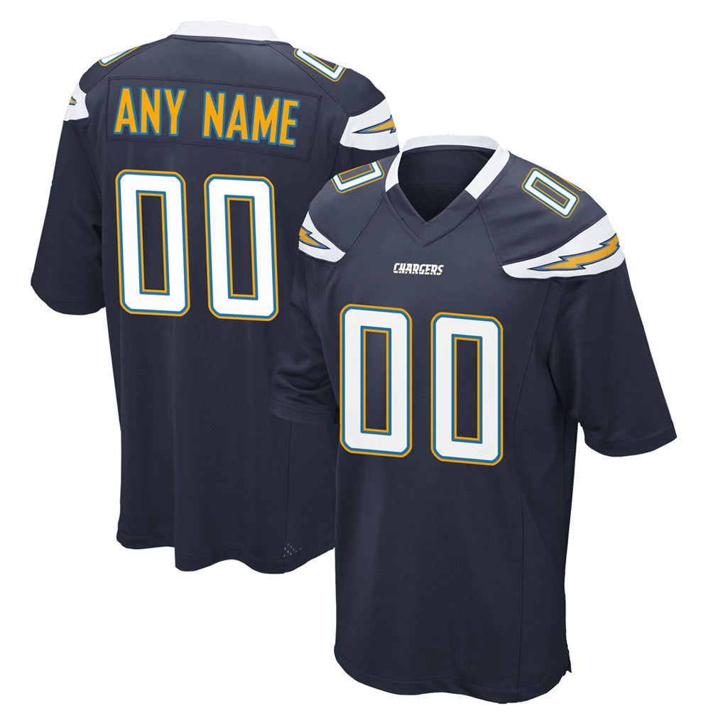 Elroe Custom LA.Chargers Navy Game Stitched Jerseys