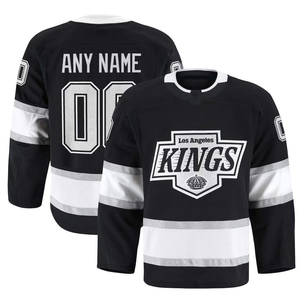 Elroe Custom LA.Kings Black Home Authentic Pro Jerseys