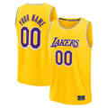 Elroe Custom LA.Lakers Gold Fast Break Stitched Jerseys - Icon Edition