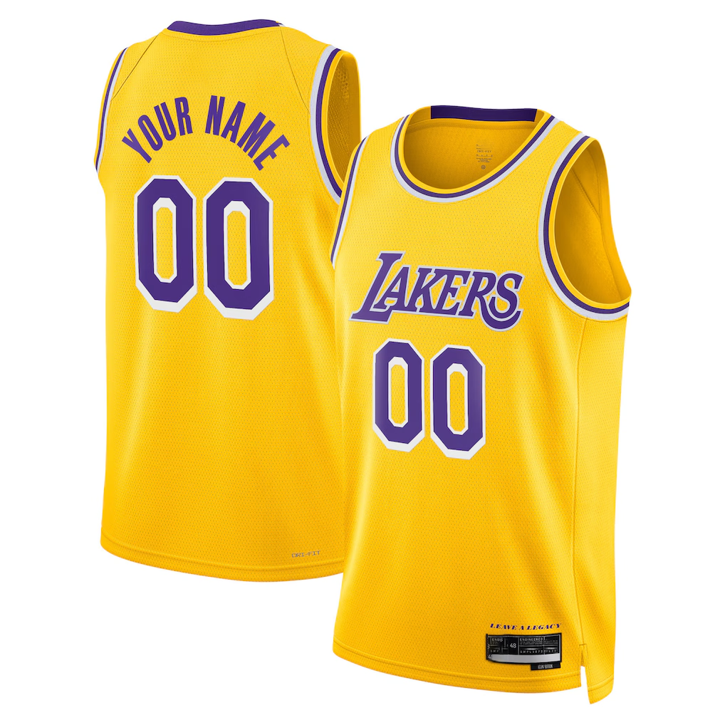 Elroe Custom LA.Lakers Gold Swingman Stitched Jerseys - Icon Edition