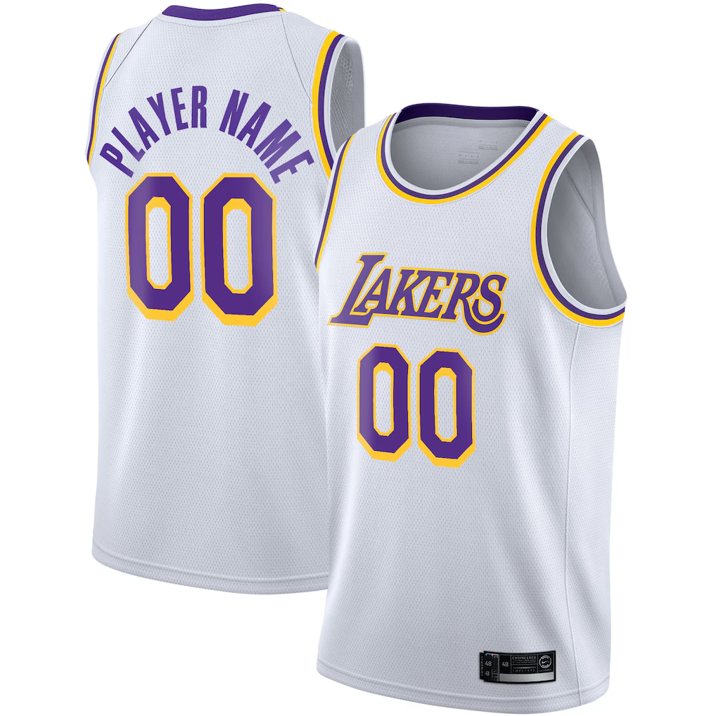 Elroe Custom LA.Lakers White 2020-2021 Swingman Stitched Jerseys - Association Edition