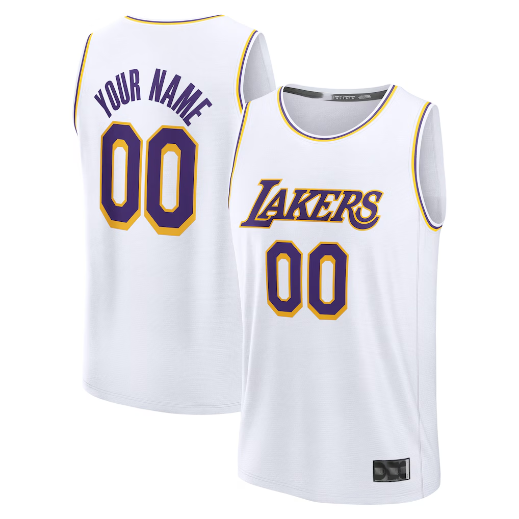 Elroe Custom LA.Lakers White Fast Break Replica Stitched Jerseys - Association Edition