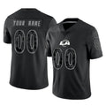 Elroe Custom LA.Rams Black Limited Reflective Home Game Any Name & Numbers Stitched Jerseys