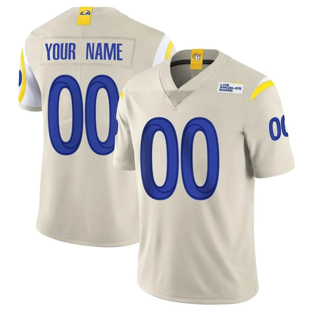 Elroe Custom LA.Rams Bone Limited Vapor Home Game Any Name & Numbers Stitched Jerseys