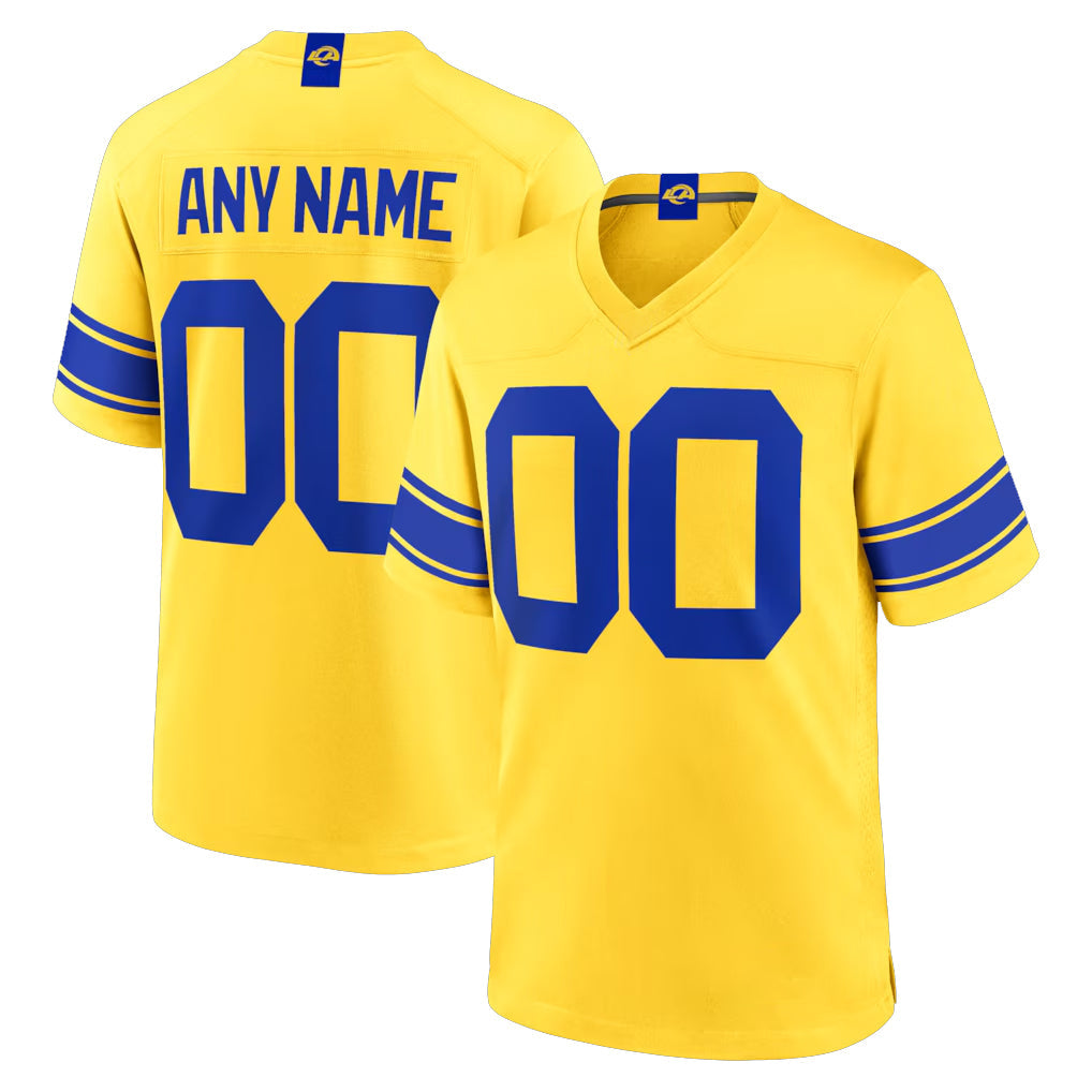 Elroe Custom LA.Rams Gold Classic Sol Home Game Any Name & Numbers Stitched Jerseys