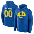 Elroe Custom LA.Rams Royal Pullover Hoodie Limited Game Any Name & Numbers Stitched Jerseys