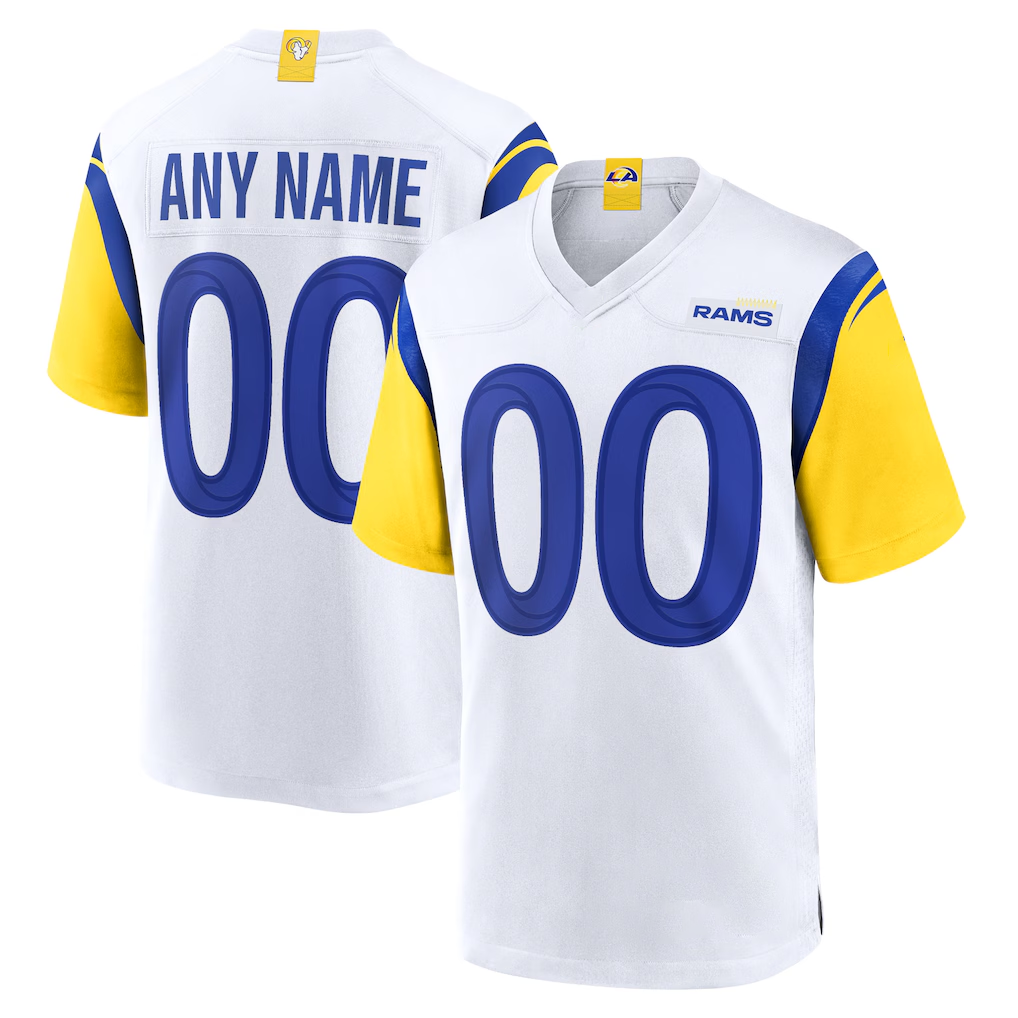 Elroe Custom LA.Rams White Alternate Stitched Jerseys