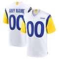 Elroe Custom LA.Rams White Alternate Stitched Jerseys