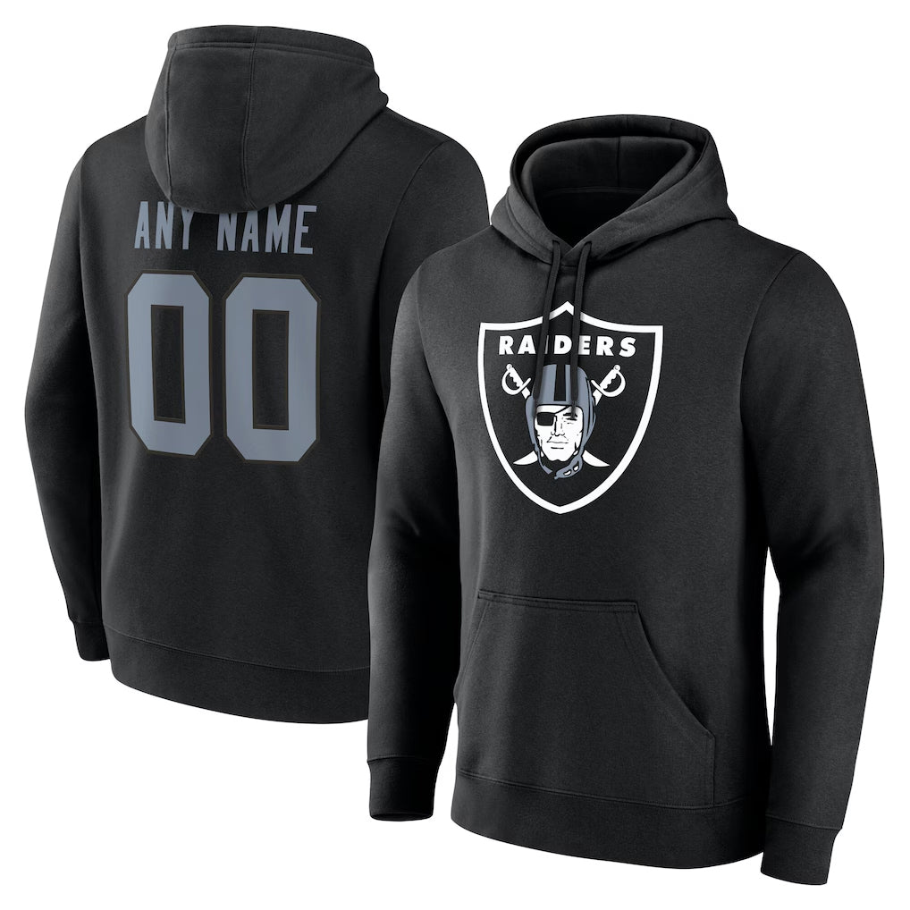 Elroe Custom LV.Raiders Black LOGO Pullover Hoodies Home Game Any Name & Numbers Stitched Jerseys