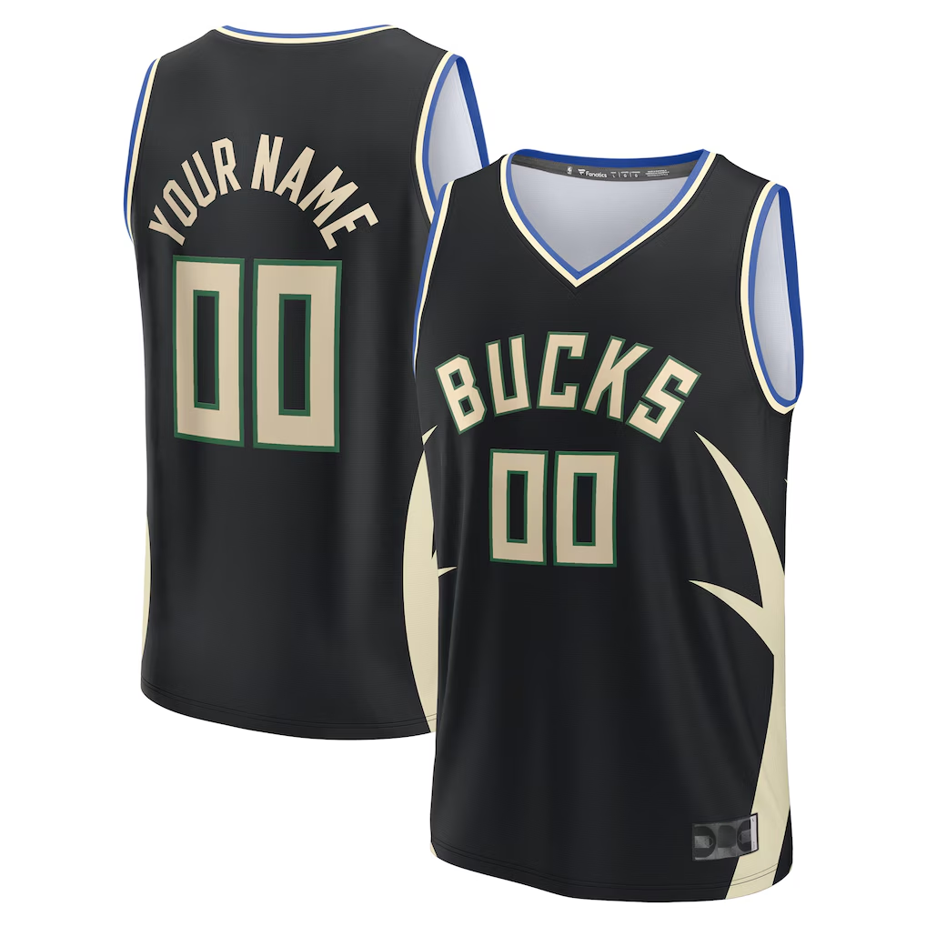 Elroe Custom M.Bucks Black Fast Break Jerseys - Statement Edition