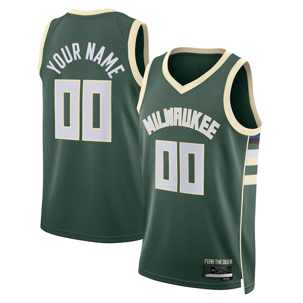 Elroe Custom M.Bucks Hunter Green Swingman Jerseys - Icon Edition