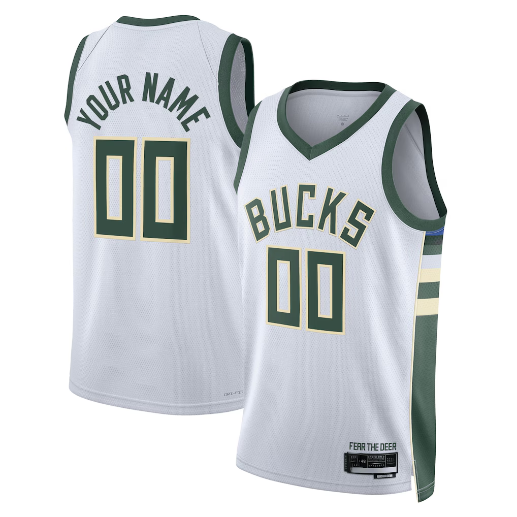 Elroe Custom M.Bucks White Swingman Jerseys - Association Edition