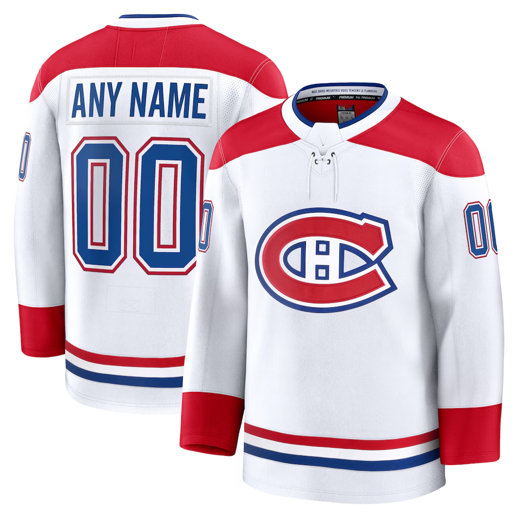Elroe Custom M.Canadiens White Away Premium Jerseys