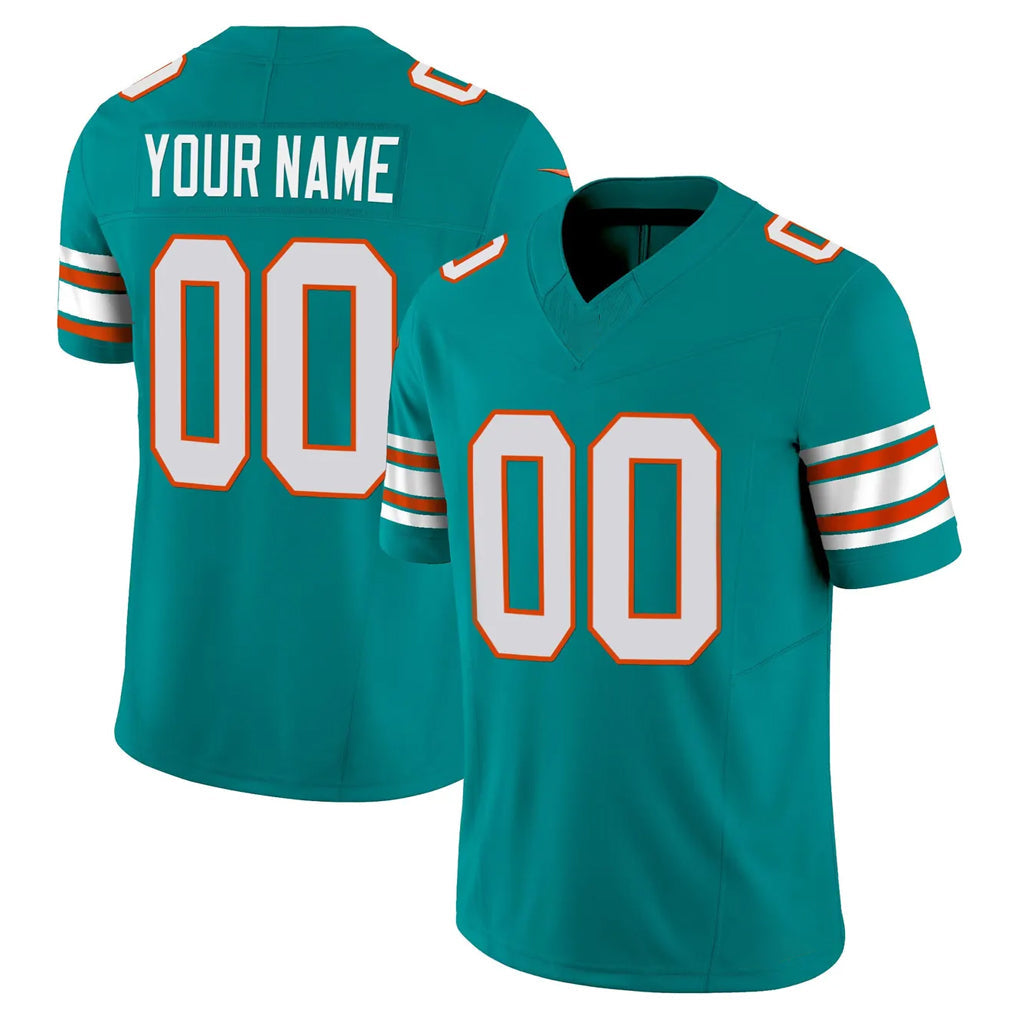 Elroe Custom M.Dolphins Aqua Limited Alternate Vapor F.U.S.E. Home Game Any Name & Numbers Stitched Jerseys