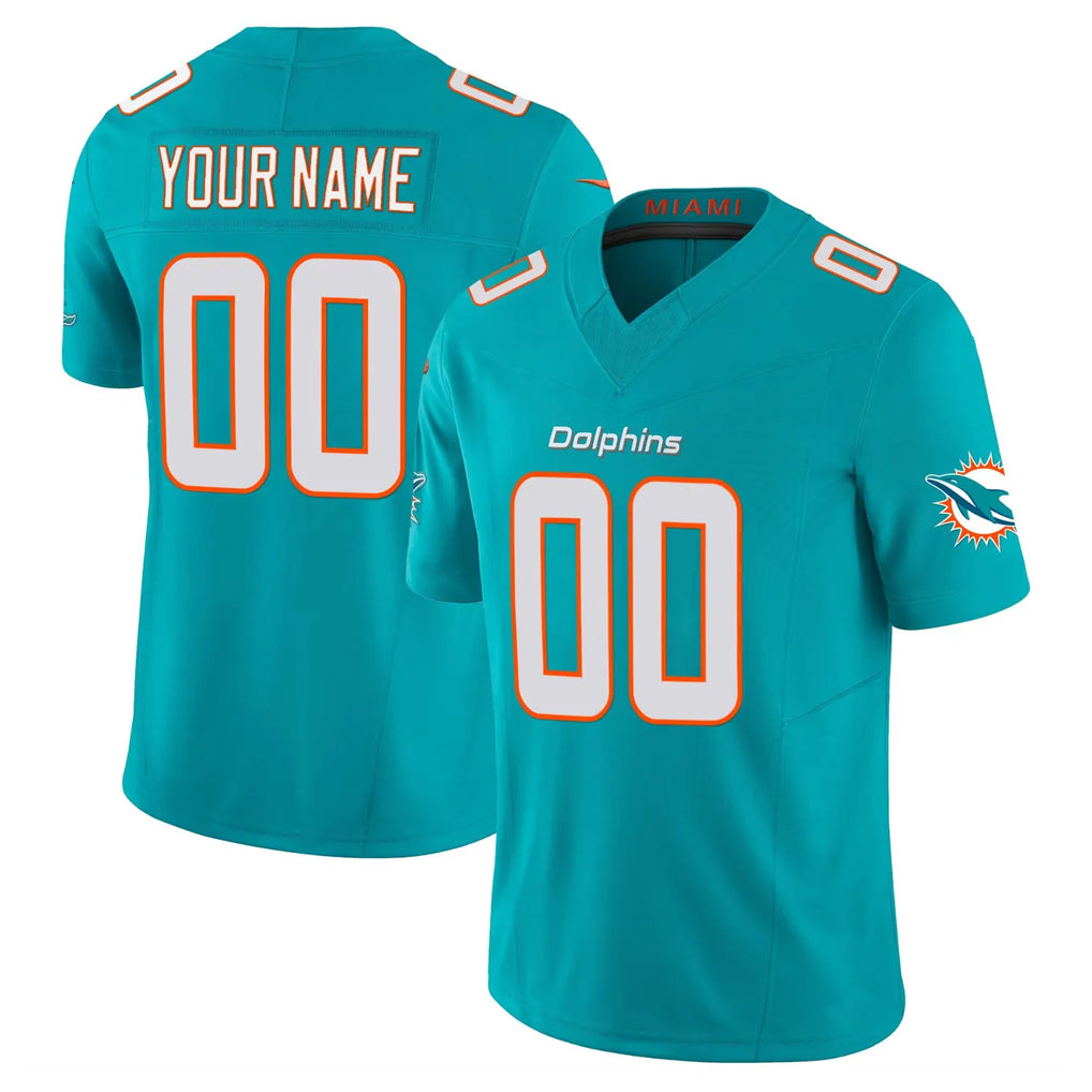 Elroe Custom M.Dolphins Aqua Limited Vapor F.U.S.E. Home Game Any Name & Numbers Stitched Jerseys
