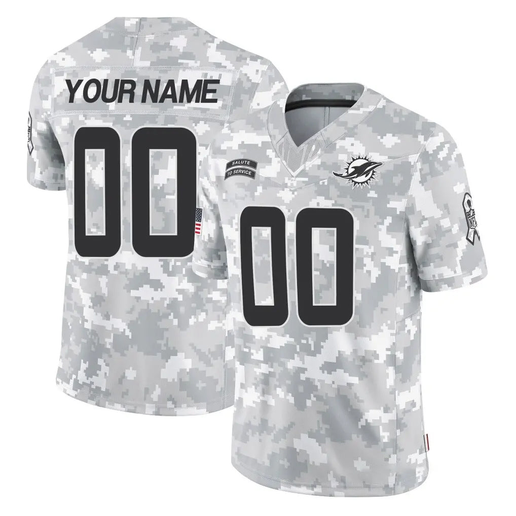 Elroe Custom M.Dolphins Arctic Camo Salute To Service Limited Game Any Name & Numbers Stitched Jerseys