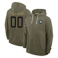 Elroe Custom M.Dolphins Olive Salute to Service Pullover Hoodies Limited Any Name & Numbers Stitched Jerseys