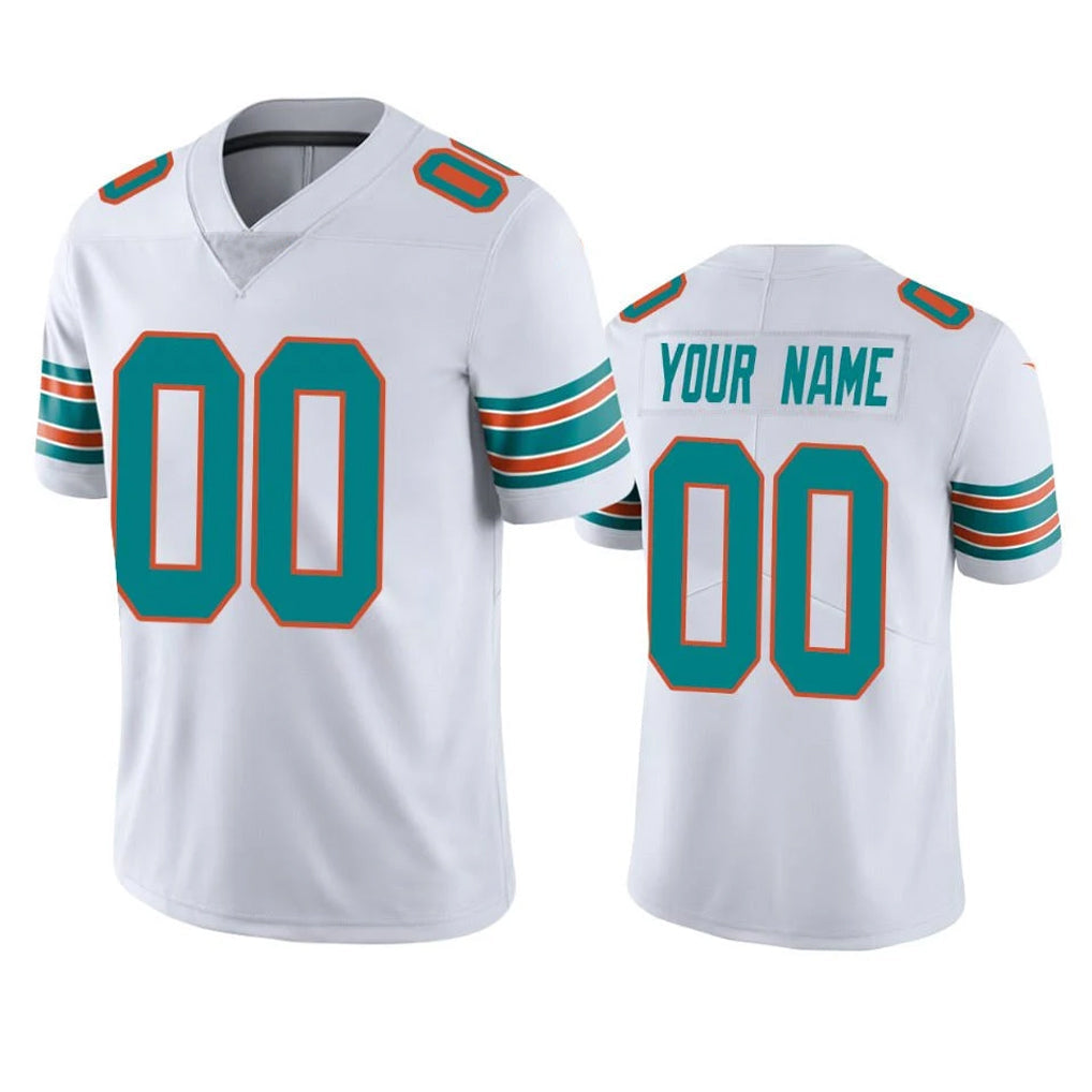 Elroe Custom M.Dolphins White Limited Vapor Untouchable Home Game Any Name & Numbers Stitched Jerseys