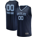 Elroe Custom M.Grizzlies Navy Fast Break Replica Stitched Jerseys- Icon Edition