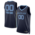 Elroe Custom M.Grizzlies Navy Swingman Stitched Jerseys- Icon Edition