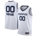 Elroe Custom M.Grizzlies White Swingman Stitched Jerseys- Association Edition