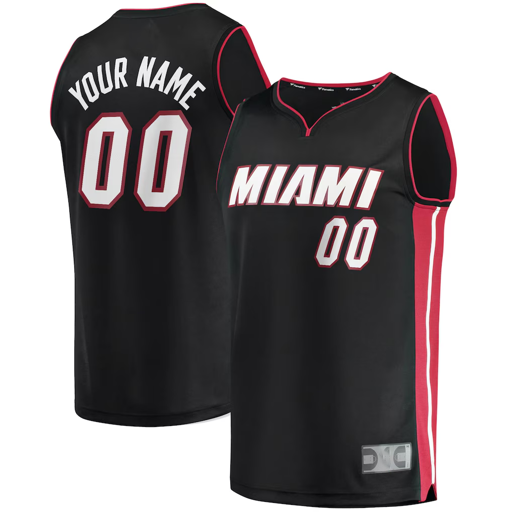 Elroe Custom M.Heat Black Fast Break Replica Jerseys - Icon Edition