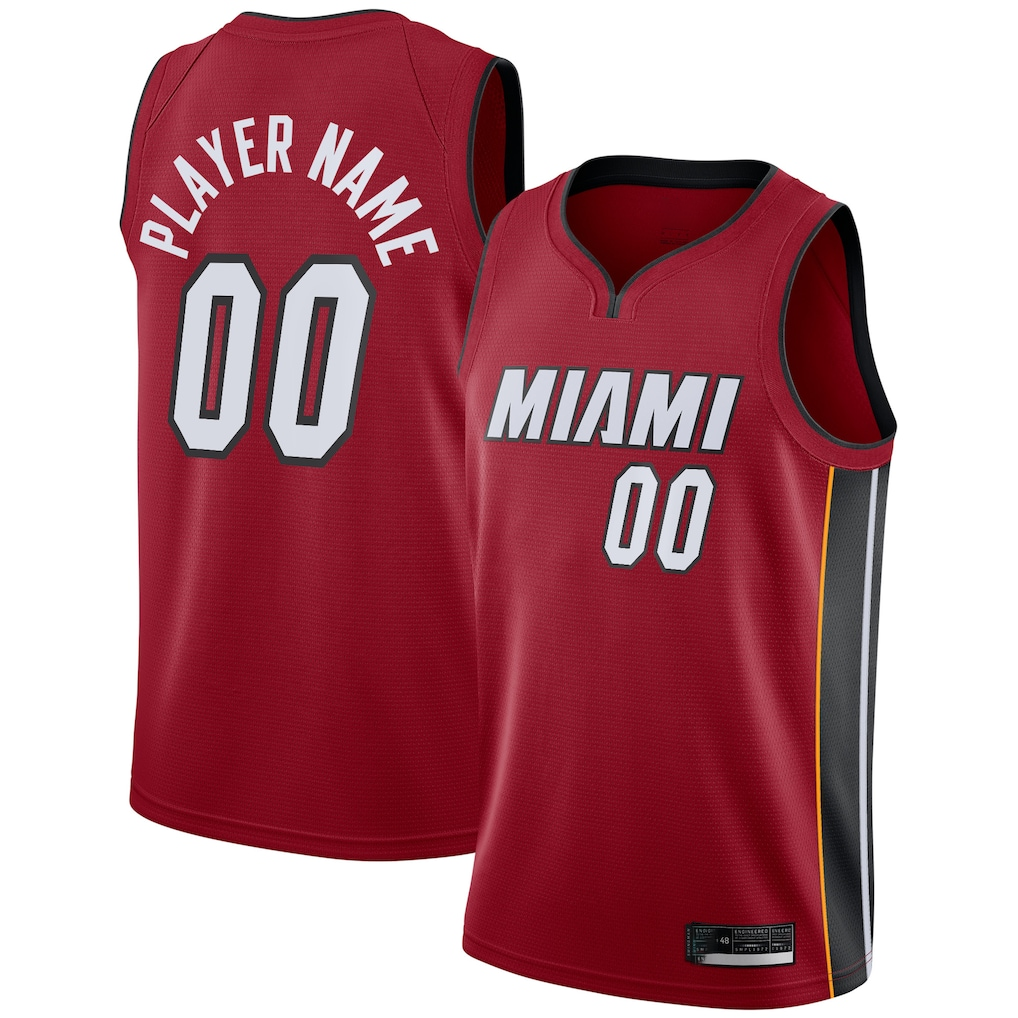 Elroe Custom M.Heat Jordan Brand Red Swingman Jerseys - Statement Edition