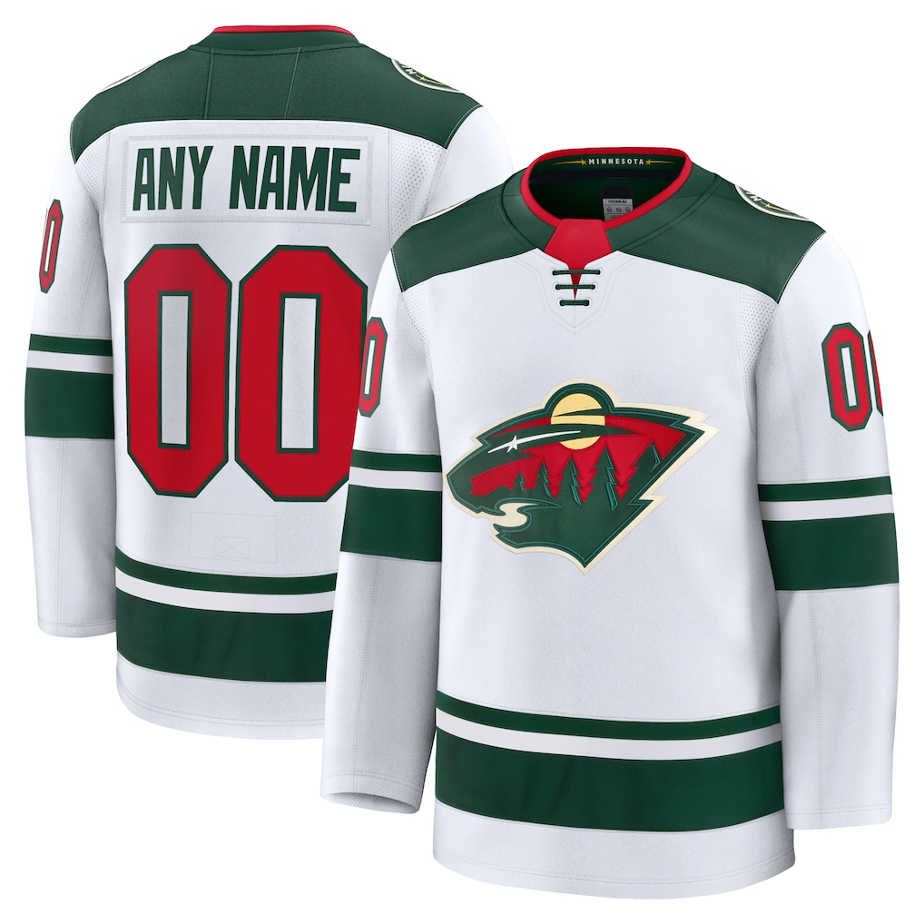 Elroe Custom M.Wild White Away Premium Jerseys